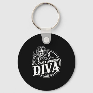 You Cant Arrest Diva Sy Skeleton Peace Sign Goth G Key Ring