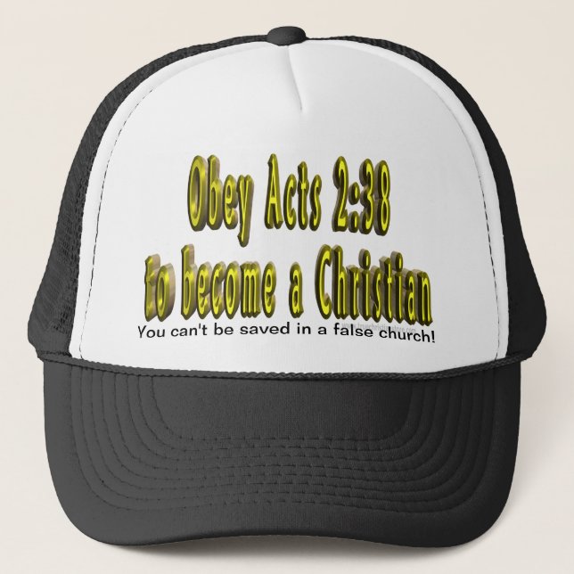 You can't be saved in a false church hat (Front)