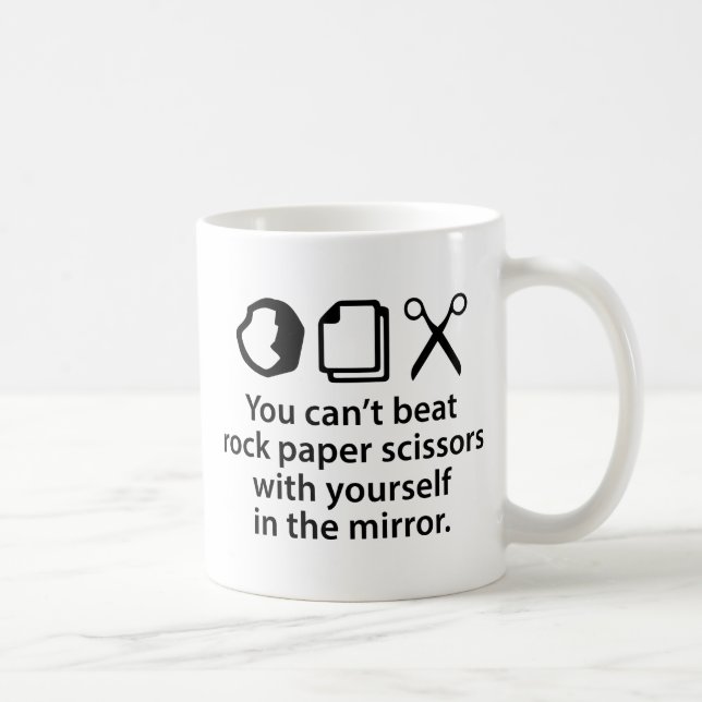 You Can't Beat Rock Paper Scissors With Yourself Coffee Mug (Right)