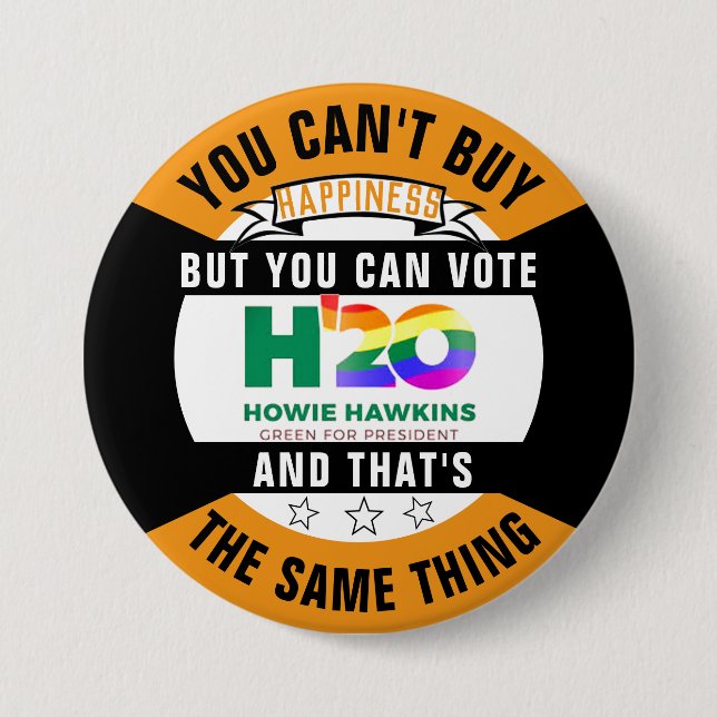 You can't buy happiness 7.5 cm round badge (Front)