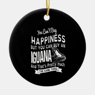 you can't buy happiness but you can buy an Iguana. Ceramic Tree Decoration