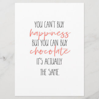 You can't buy happiness but you can buy chocolate menu