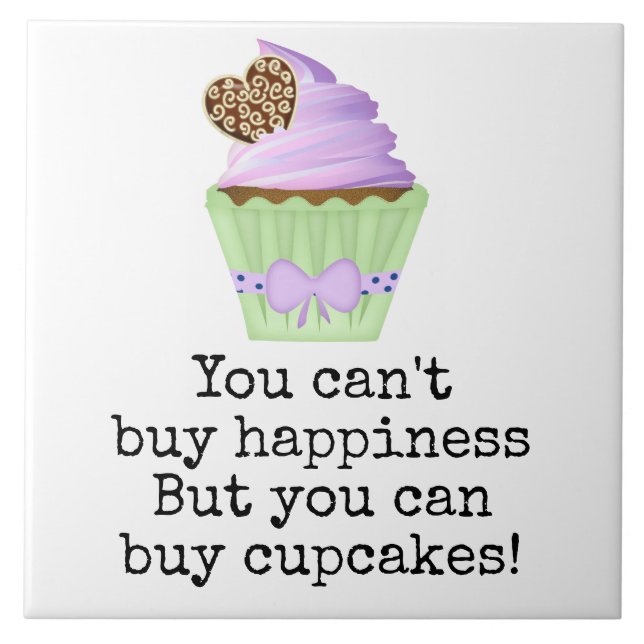 You can't buy happiness. But you can buy cupcakes! Tile (Front)