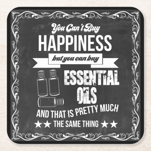 You can't buy Happiness but you can buy EO! Square Paper Coaster (Front)
