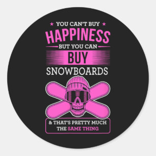 You Can't Buy Happiness But You Can Buy Snowboards Classic Round Sticker