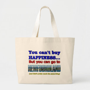 YOU CAN'T BUY HAPPINESS LARGE TOTE BAG