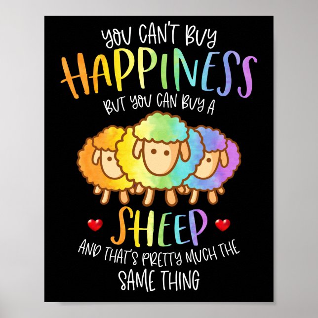 You Can't Buy Happiness You Can Buy Sheep Poster (Front)