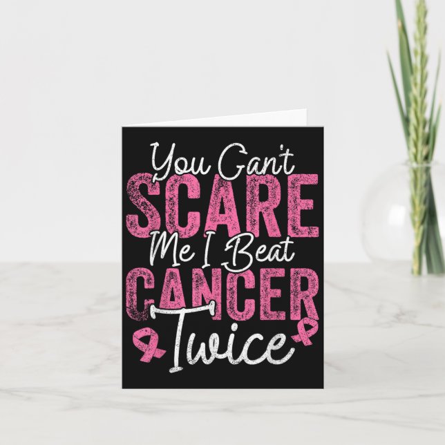 You Can't E Me I Beat Cancer Twice Retro Breast Ca Card (Front)