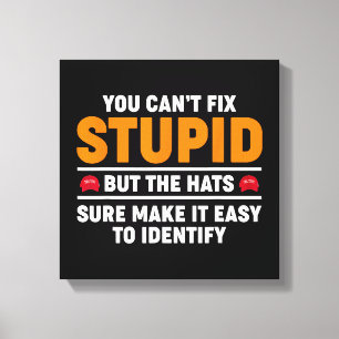 You Can't Fix Stupid But The Hats Sure Make It Eas Canvas Print