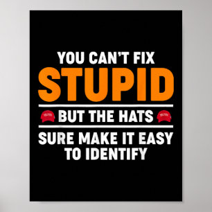 You Can't Fix Stupid But The Hats Sure Make It Eas Poster