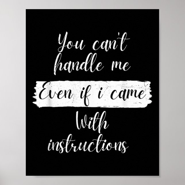 You Can't Handle Me Even If I Came With Instructio Poster (Front)