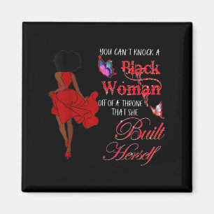 You Can't Knock A Black Woman Out Women Gift Tee M Magnet