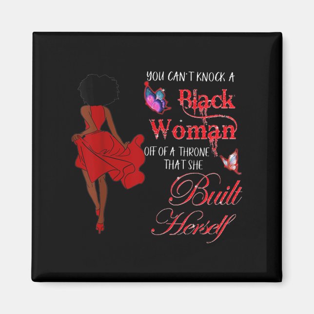 You Can't Knock A Black Woman Out Women Gift Tee M Magnet (Front)