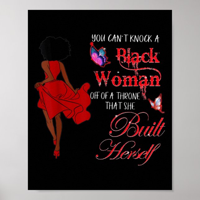 You Can't Knock A Black Woman Out Women Gift Tee M Poster (Front)