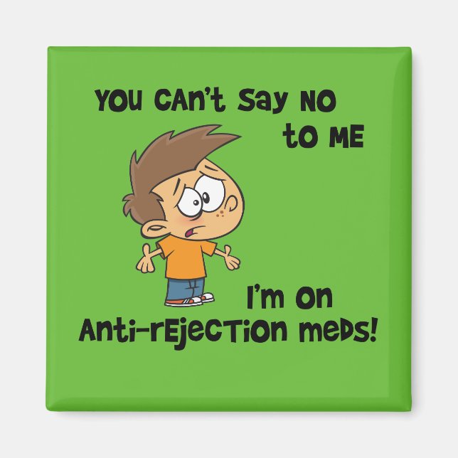 You Can't Say No to Me Cartoon Boy Magnet (Front)