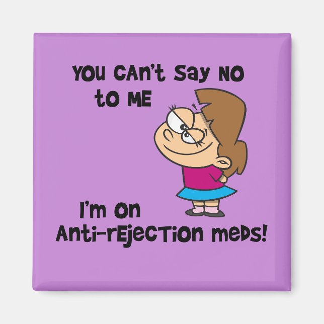 You Can't Say No to Me Cartoon Girl Magnet (Front)