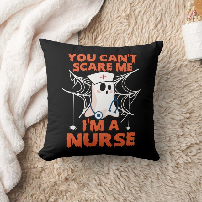 You cant scare me I am nurse funny halloween Cushion (Blanket)