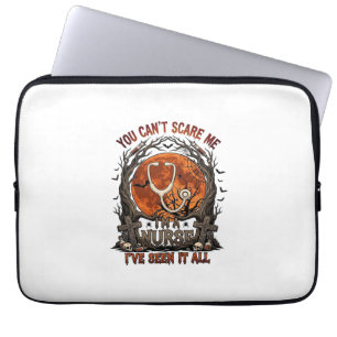 You Cant Scare Me Nurse Halloween Stethoscope Oran Laptop Sleeve