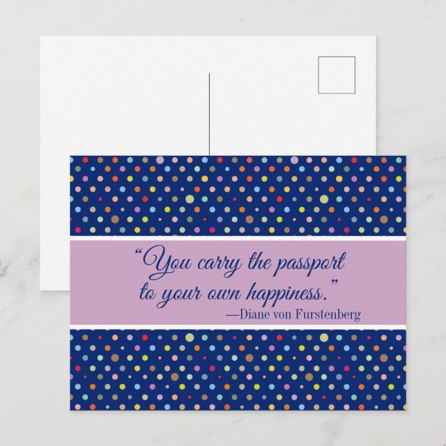 You Carry The Passport To Your Own Happiness Postcard (Front/Back)