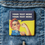 You Cat Do It Rosie The Riveter Feminist 15 Cm Square Badge<br><div class="desc">You Cat Do It Rosie The Riveter Feminist Button - This sensational button/badge has a design based on the uber cool “We Can Do It!” American propaganda poster. Associated with Rosie the Riveter who was instrumental in the movement of women into the paid industrial workforce during World War II. This...</div>
