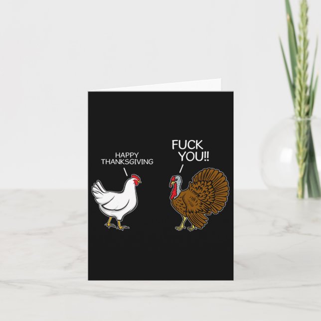 You Chicken Turkey Month Joke Humour Fun Thanksgiv Card (Front)