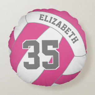 YOU choose ANY colour girls custom volleyball Round Cushion