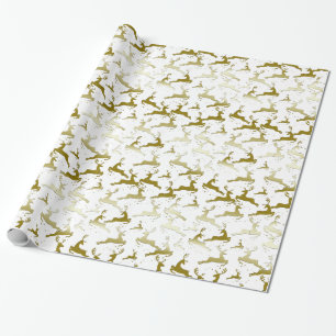 YOU CHOOSE BACKGROUND COLOR Gold Ombre Deer Wrapping Paper