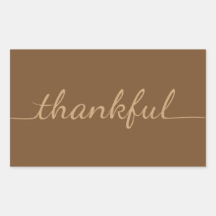 You choose background colour Thankful Thanksgiving Rectangular Sticker