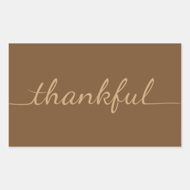 You choose background colour Thankful Thanksgiving Rectangular Sticker (Front)