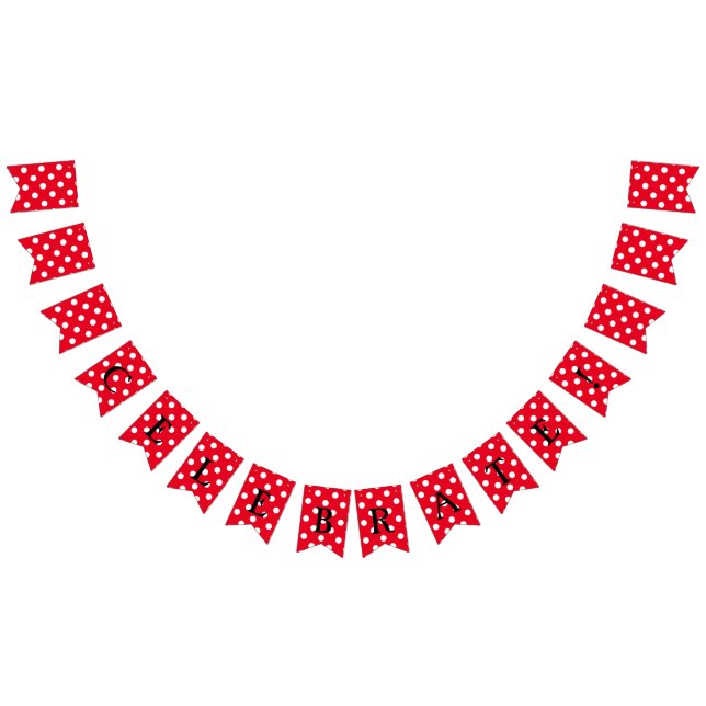 You choose background colour & white polka dots bunting  (All)