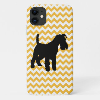 You Choose Orange or Blue Chevron With Schnauzer iPhone 11 Case