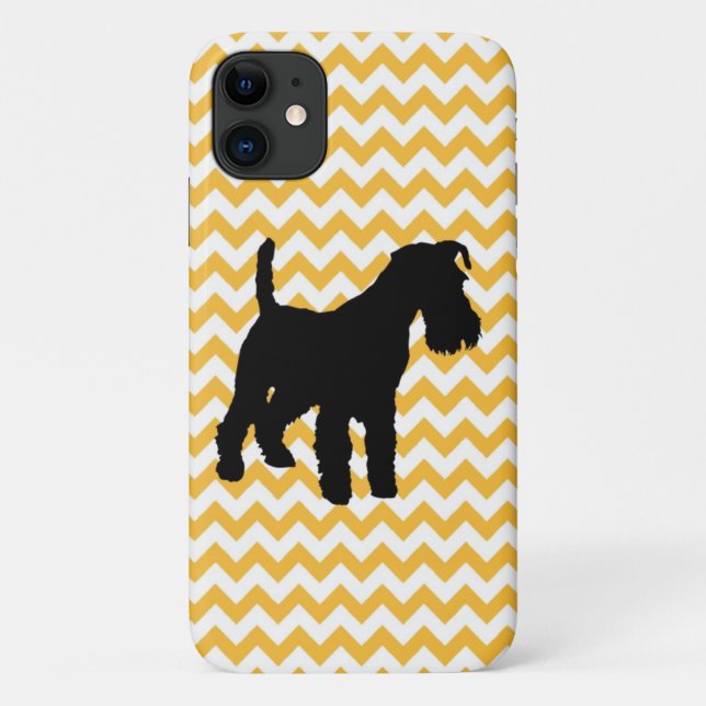 You Choose Orange or Blue Chevron With Schnauzer Case-Mate iPhone Case (Back)