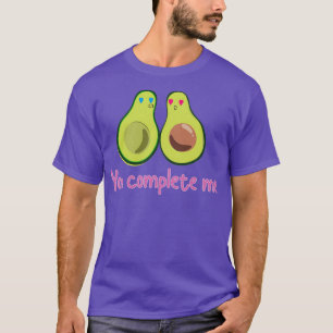 you complete me avocado Valentine Shirt love birds