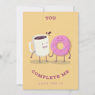 You Complete Me – Coffee & Doughnut Love Holiday Card