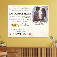 You Complete Me Custom Photo Wedding Anniversary