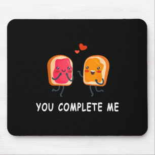 You Complete Me Cute Valentines Day Peanut Butter Mouse Mat