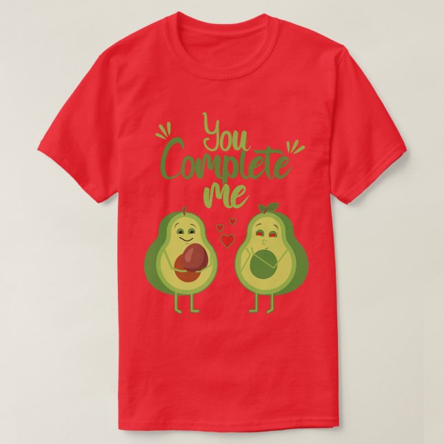 You Complete Me Men Avocado Fruit WomenT-Shirt T-Shirt (Design Front)