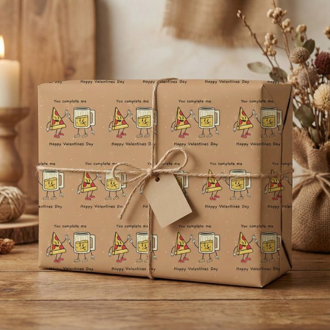 You Complete Me Pizza & Beer Wrapping Paper (You Complete Me Pizza & Beer Wrapping Paper)