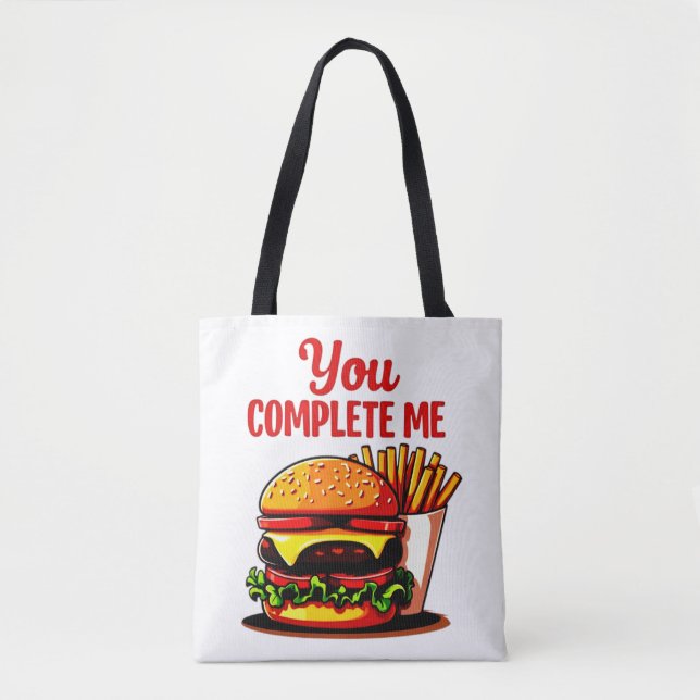You Complete Me Pizza Graphic  Tote Bag (Front)