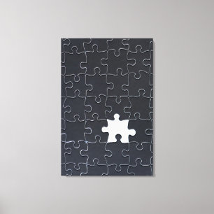 You Complete Me Romantic Black and White Jigsaw Canvas Print