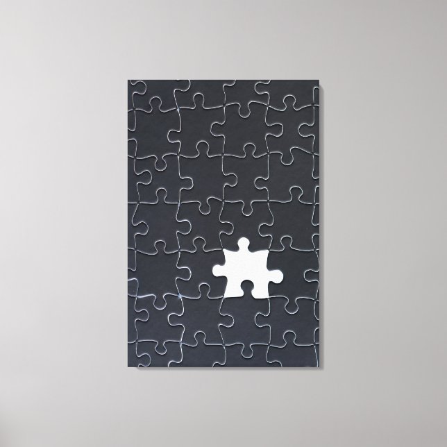 You Complete Me Romantic Black and White Jigsaw Canvas Print (Front)