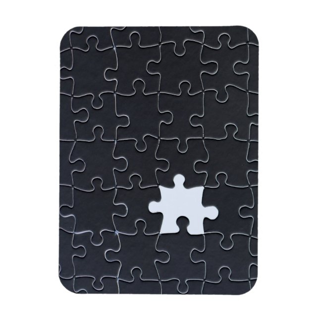 You Complete Me Romantic Black and White Jigsaw Magnet (Vertical)