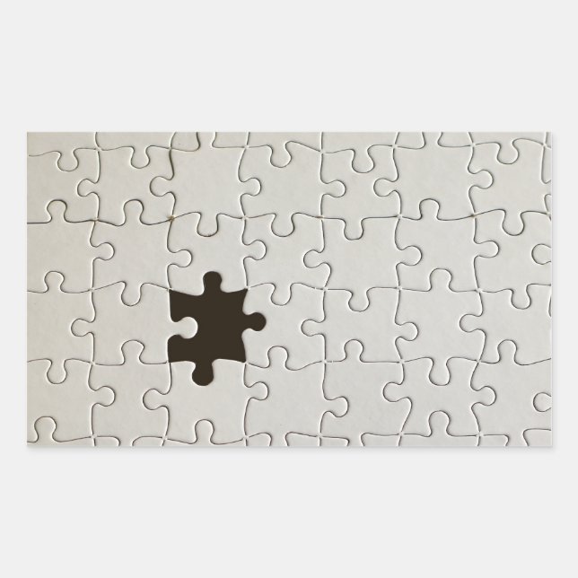 You Complete Me Romantic Black and White Jigsaw Rectangular Sticker (Front)