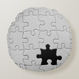 You Complete Me Romantic Black and White Jigsaw Round Cushion