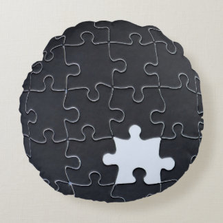 You Complete Me Romantic Black and White Jigsaw Round Cushion