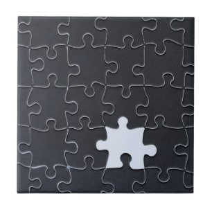 You Complete Me Romantic Black and White Jigsaw Tile