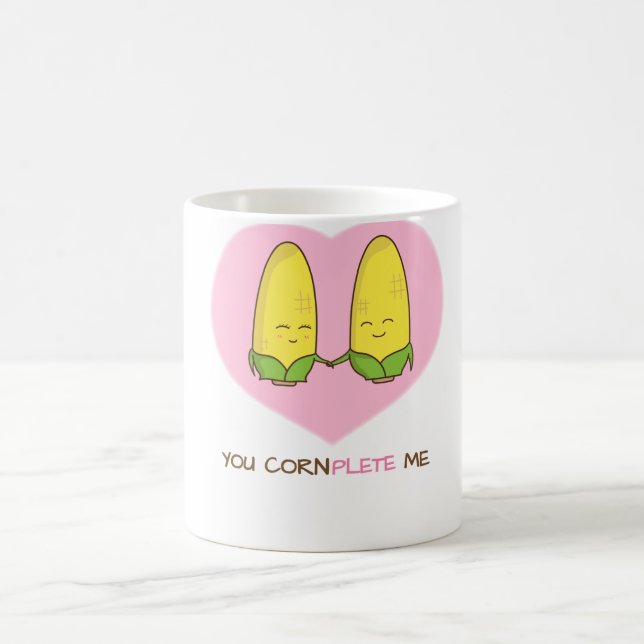 You complete me sweet loving corn couple coffee mug (Center)