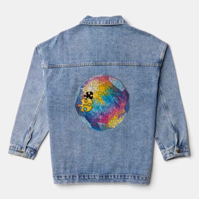 You complete the picture - Everybody belongs here  Denim Jacket (Back)