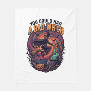 You Could Had Bad Witch Halloween Flying Broom_1 Fleece Blanket