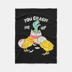 You Crack Me Up Dino Egg Funny Easter Fleece Blanket